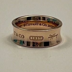💎HP💎Authentic Like New Tiffany & Co. Rubedo Metal 1837 Wide 7mm Band Ring 5.5”